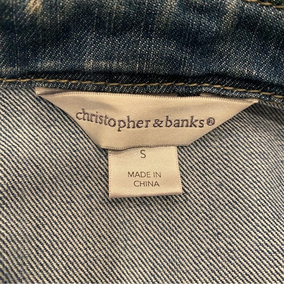Christopher & Banks Jean Jacket with Studded Details Small - Picture 16 of 16